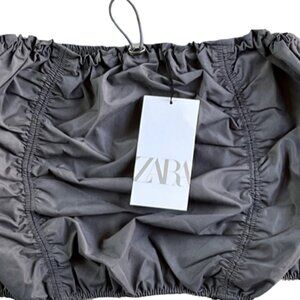 Zara Gray Ruched Top